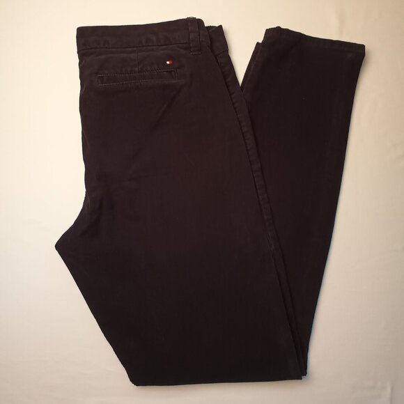 Tommy Hilfiger Corduroy Jeans Size 10 Mid Rise Skinny Leg Black Color - Picture 1 of 9